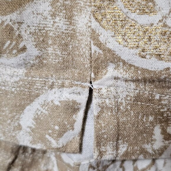 Coldwater Creek Cropped Pants Womens Size 8 Linen Blend Gold Floral Wide Leg - Picture 5 of 16
